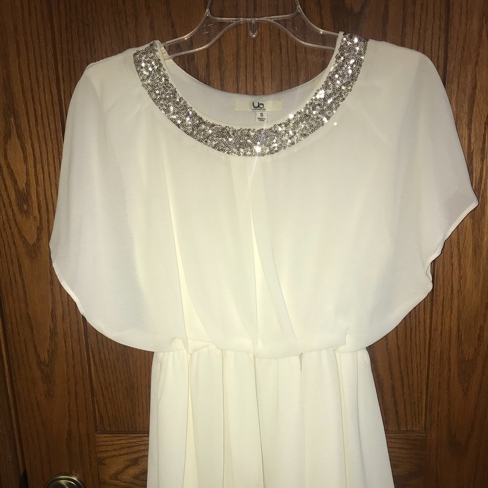 Ya mini dress cream & bling! Summer party dress!